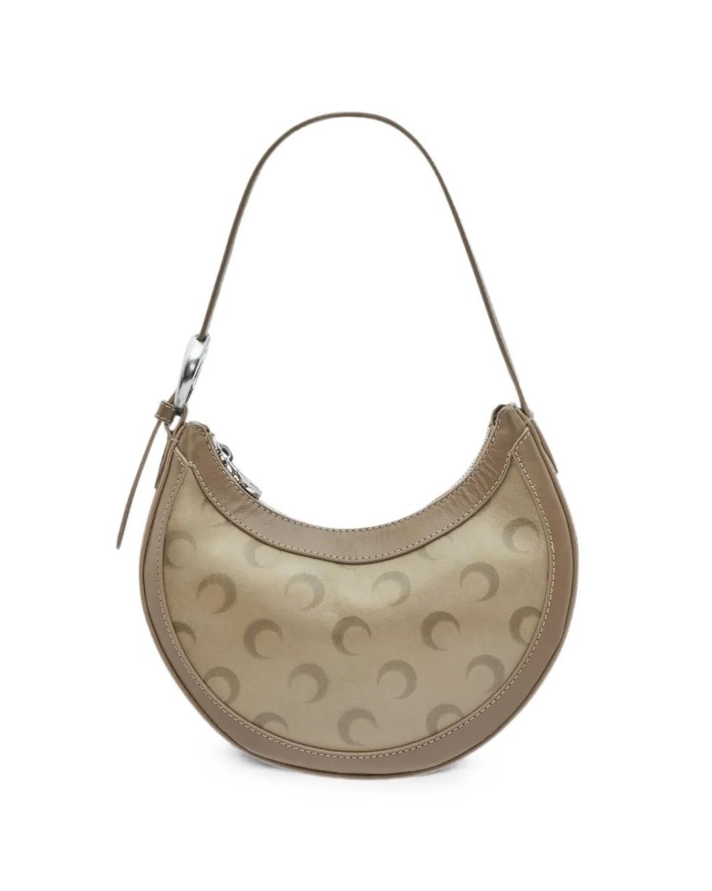 MARINE SERRE Gray Faded-Leather Moon Eclips Mini Bag