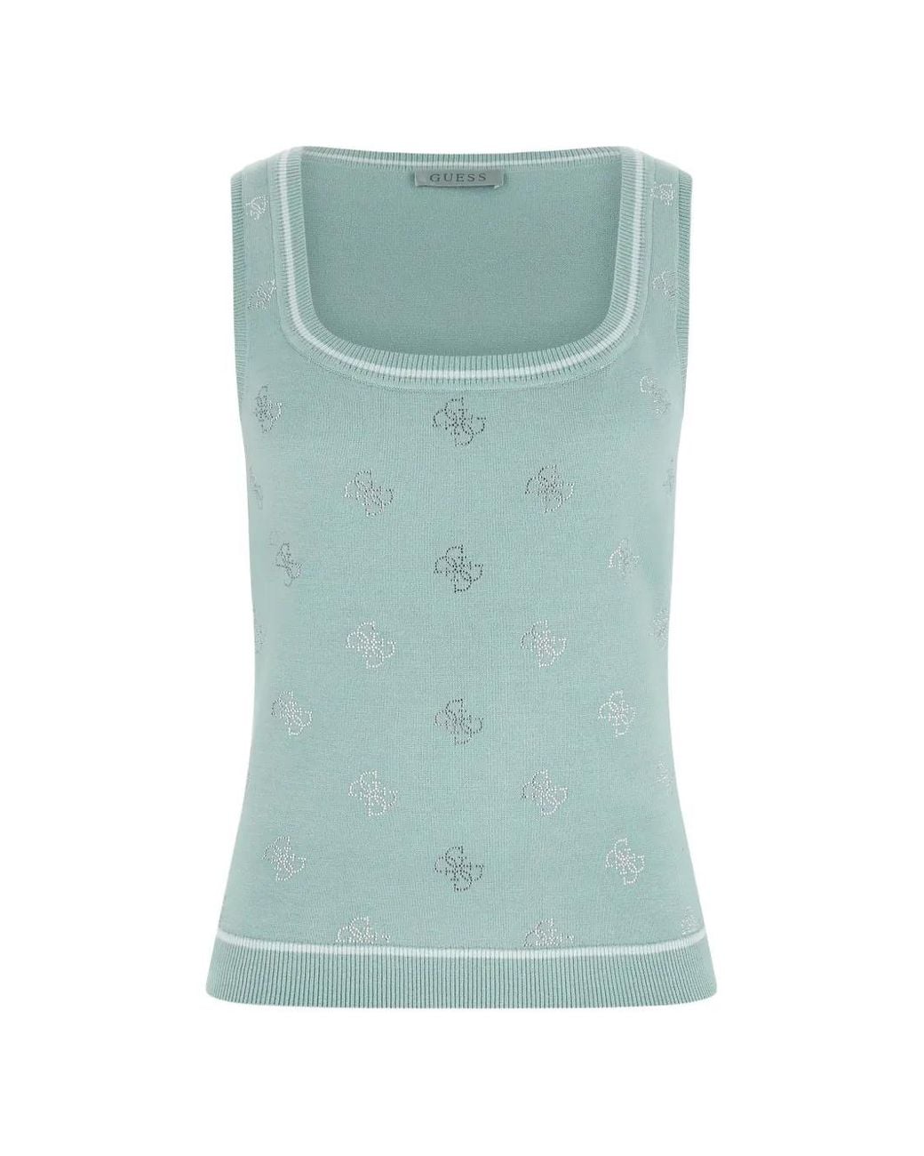 Guess Green Rhinestones Tank Top