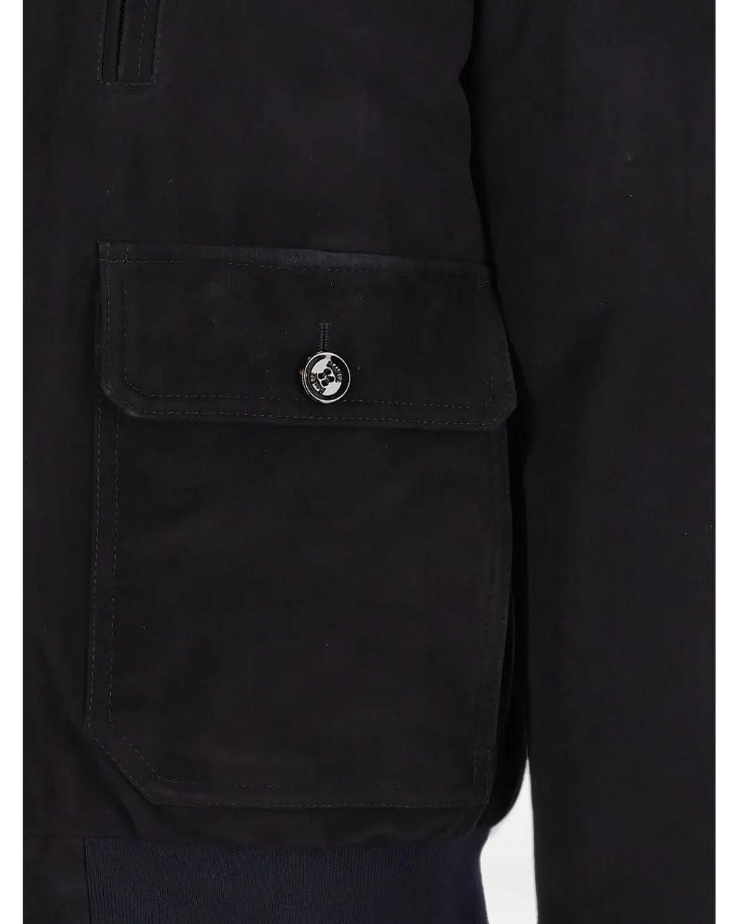 Moorer Black Button-Up Sheepskin Jacket for men
