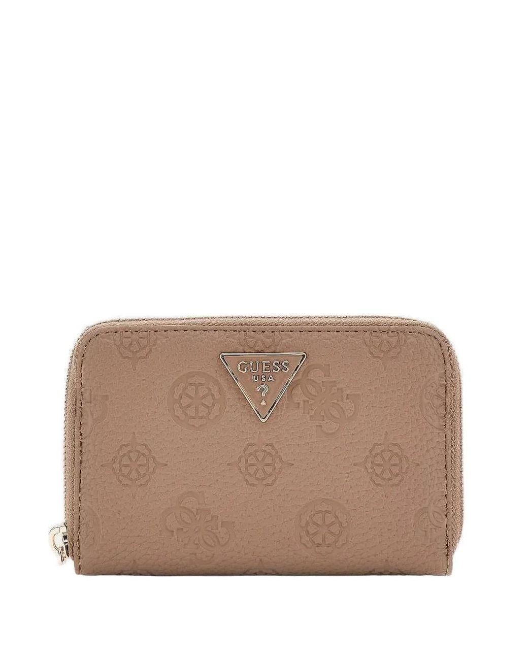 Guess Brown Cresidia Peony Logo Wallet