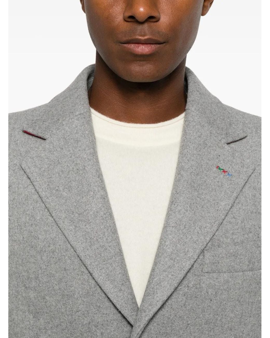 Manuel Ritz Gray Single-Breasted Coat for men