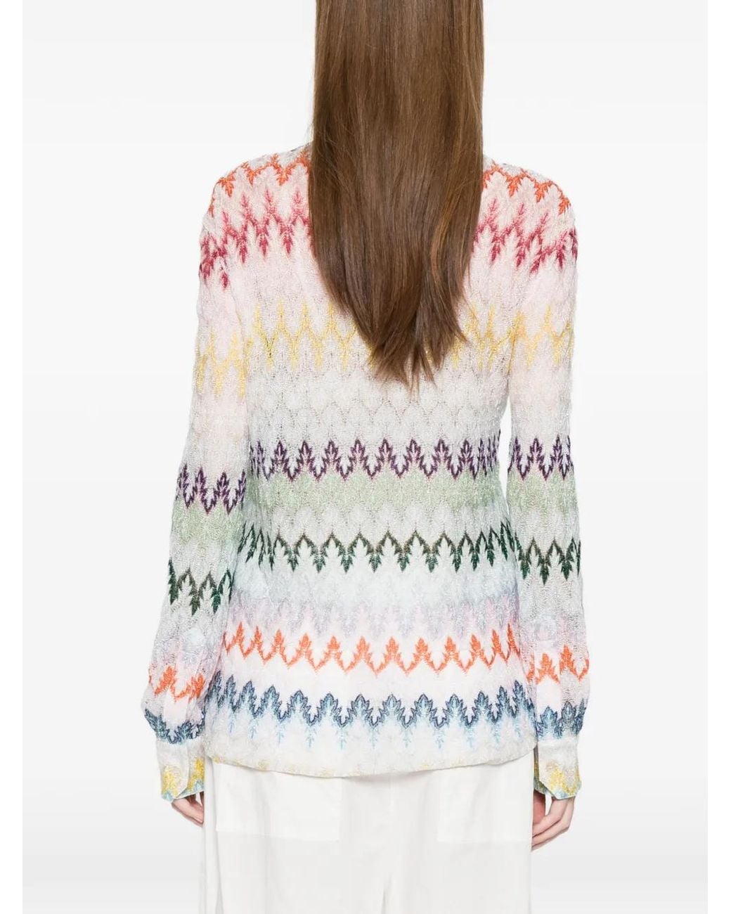 Camisa Con Motivo Missoni de color White
