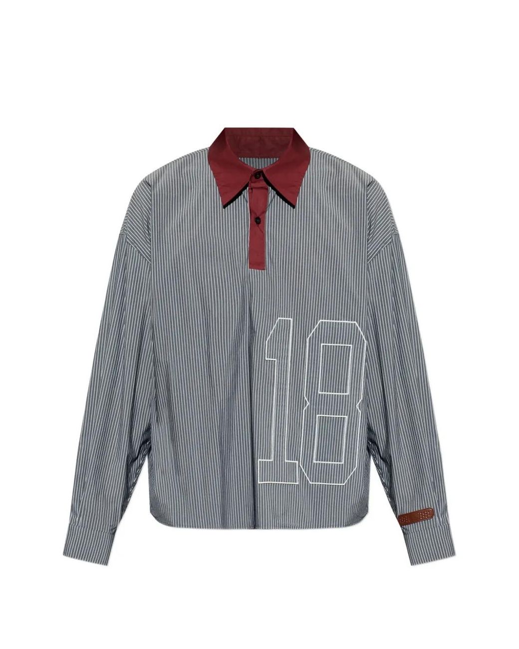 PDF Gray Polo Rayé À Broderies for men