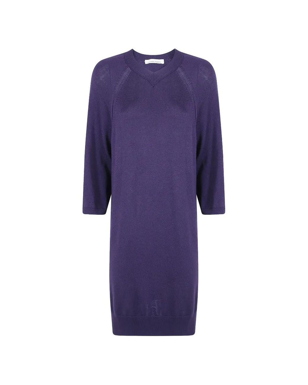 Liviana Conti Purple Raglan-Sleeve V-Neck Mini Dress