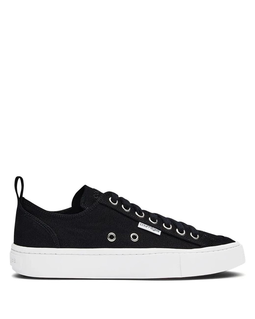 Courreges Black Canvas 01 Lace-Up Sneakers