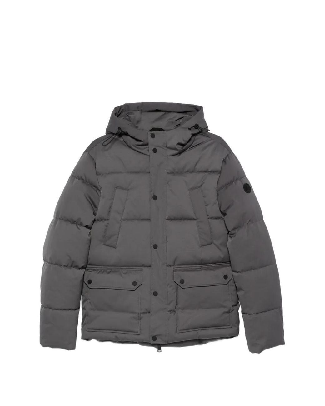 SERGIO MORETTI FIRENZE Gray Logo-Patch Padded Jacket for men