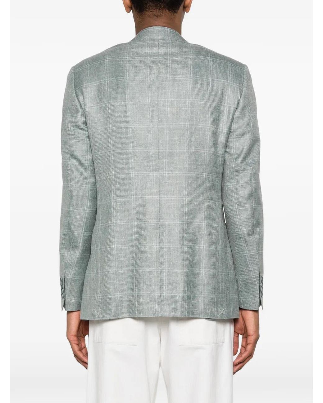 Blazer A Cuadros Con Botones Canali de hombre de color Gray