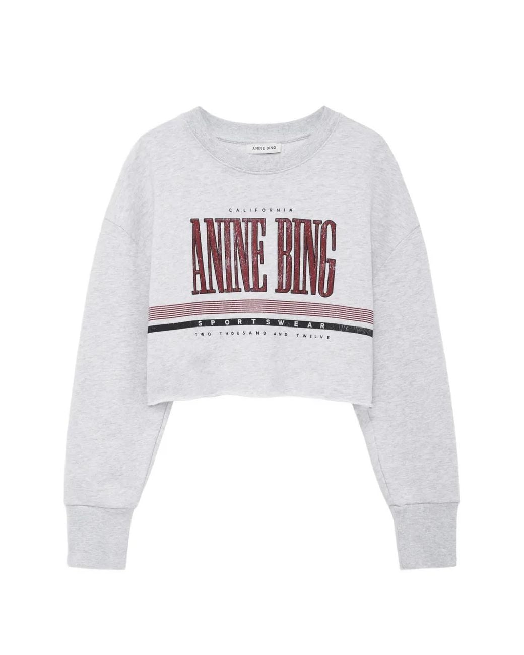 Anine Bing White Sporty Cropped Sweatshirt