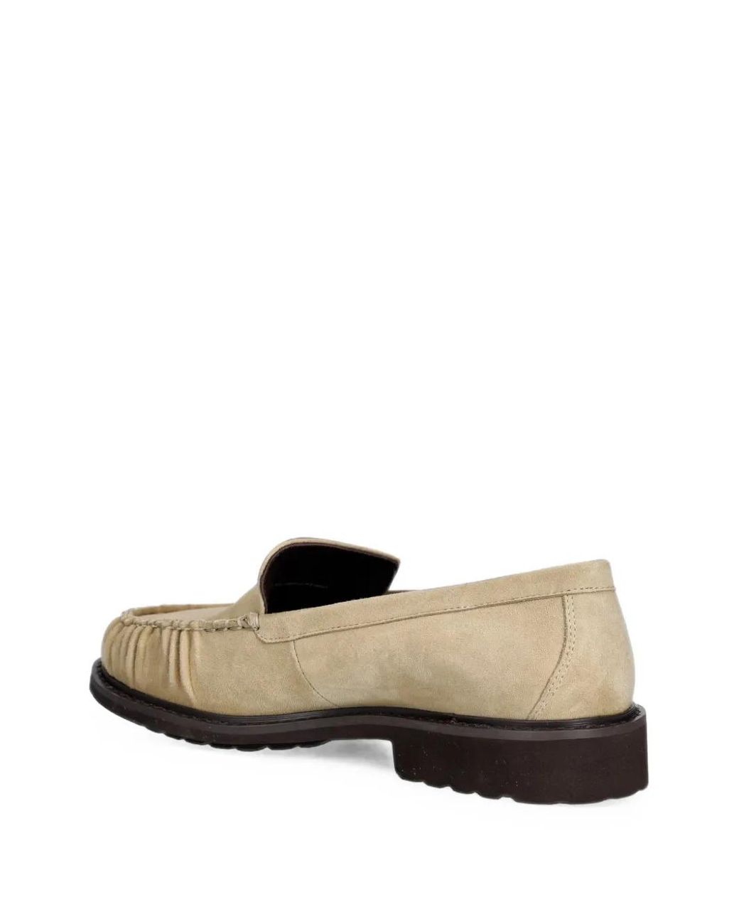 Love Moschino Natural Gathered Slip-On Loafers