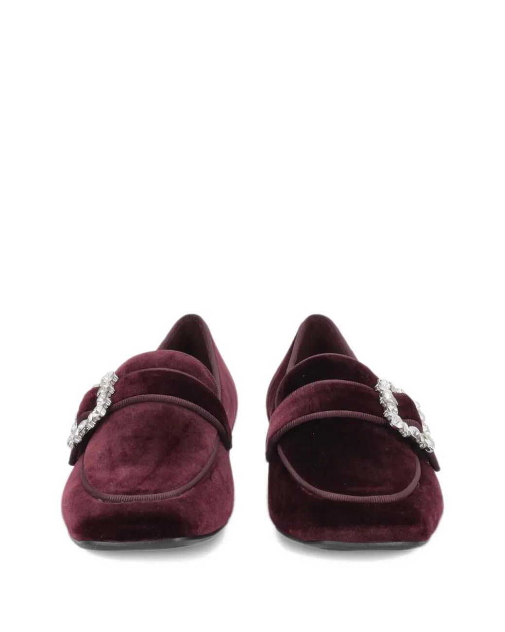 Tosca Blu White Adele Crystal-Buckle Loafers