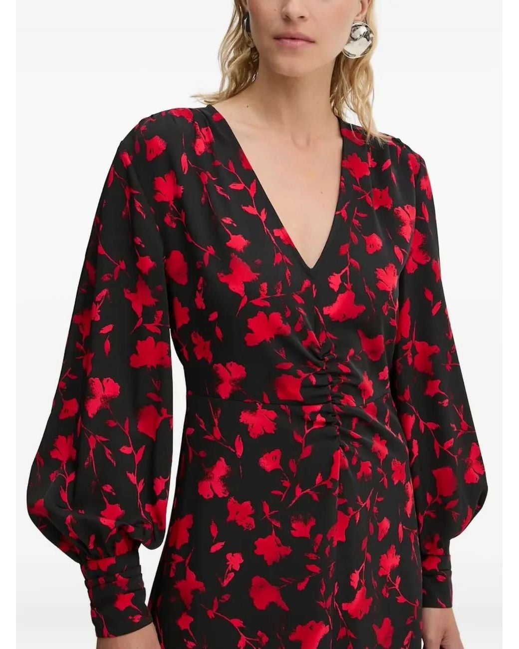 Robe À Fleurs Gestuz en coloris Red