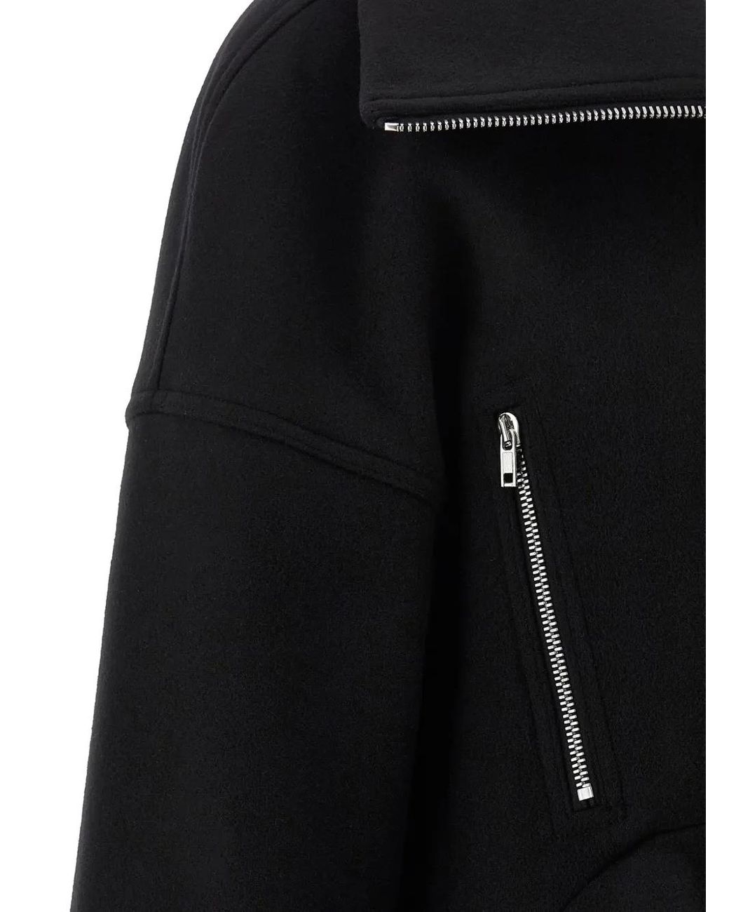 Rick Owens Oversized Jas Van Scheerwol in het Black