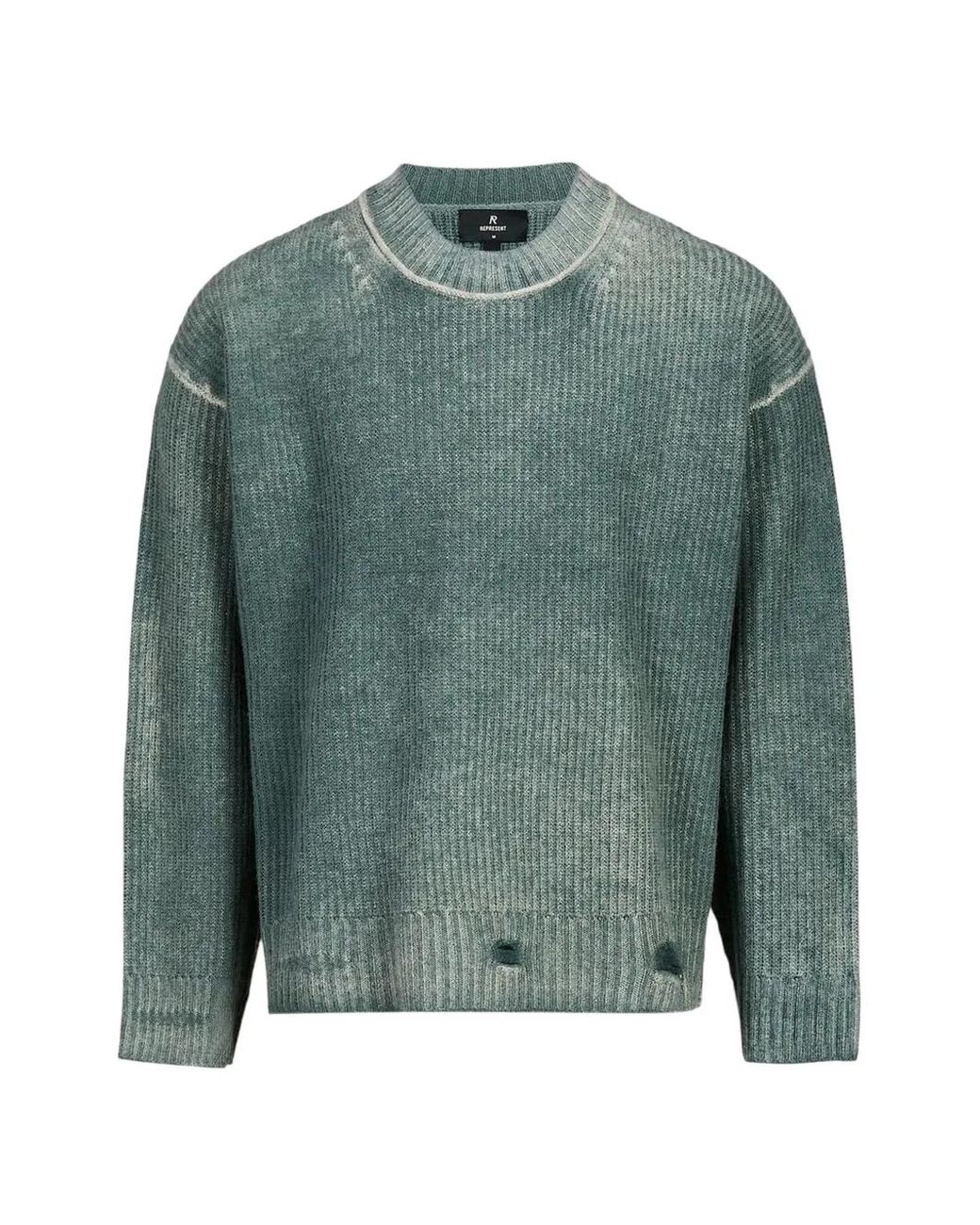 Represent Green Reversible Fade Out Sweater for men