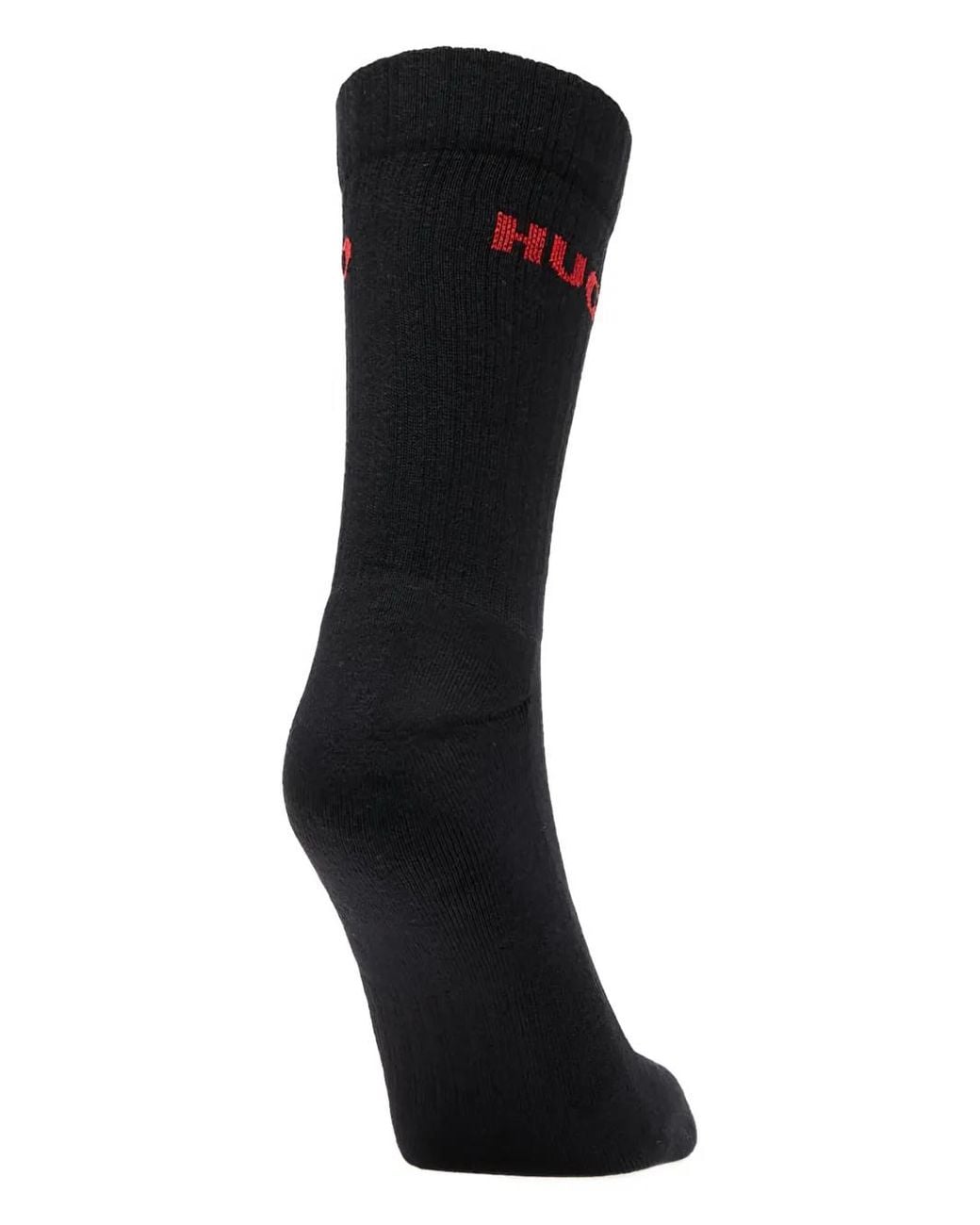 HUGO Black Logo-Knit Socks (Pack Of Three) for men
