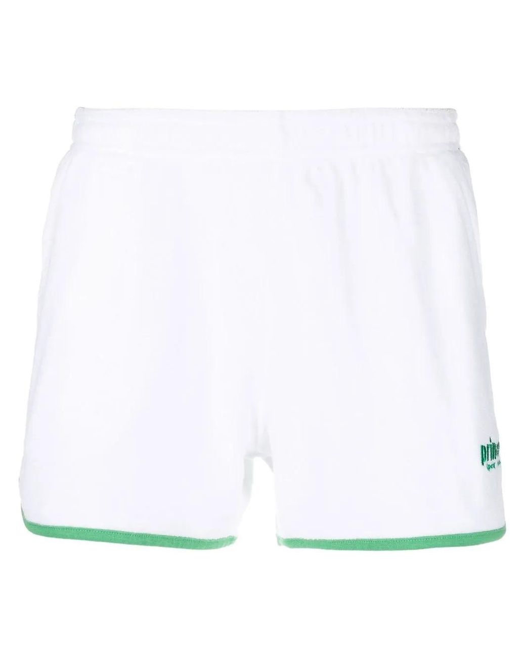 Sporty & Rich White Contrast Trim Track Shorts