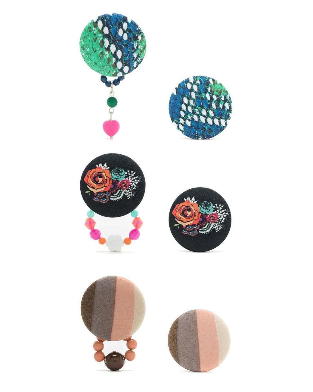 Amir Slama Multicolor 3 Pair Earring Set