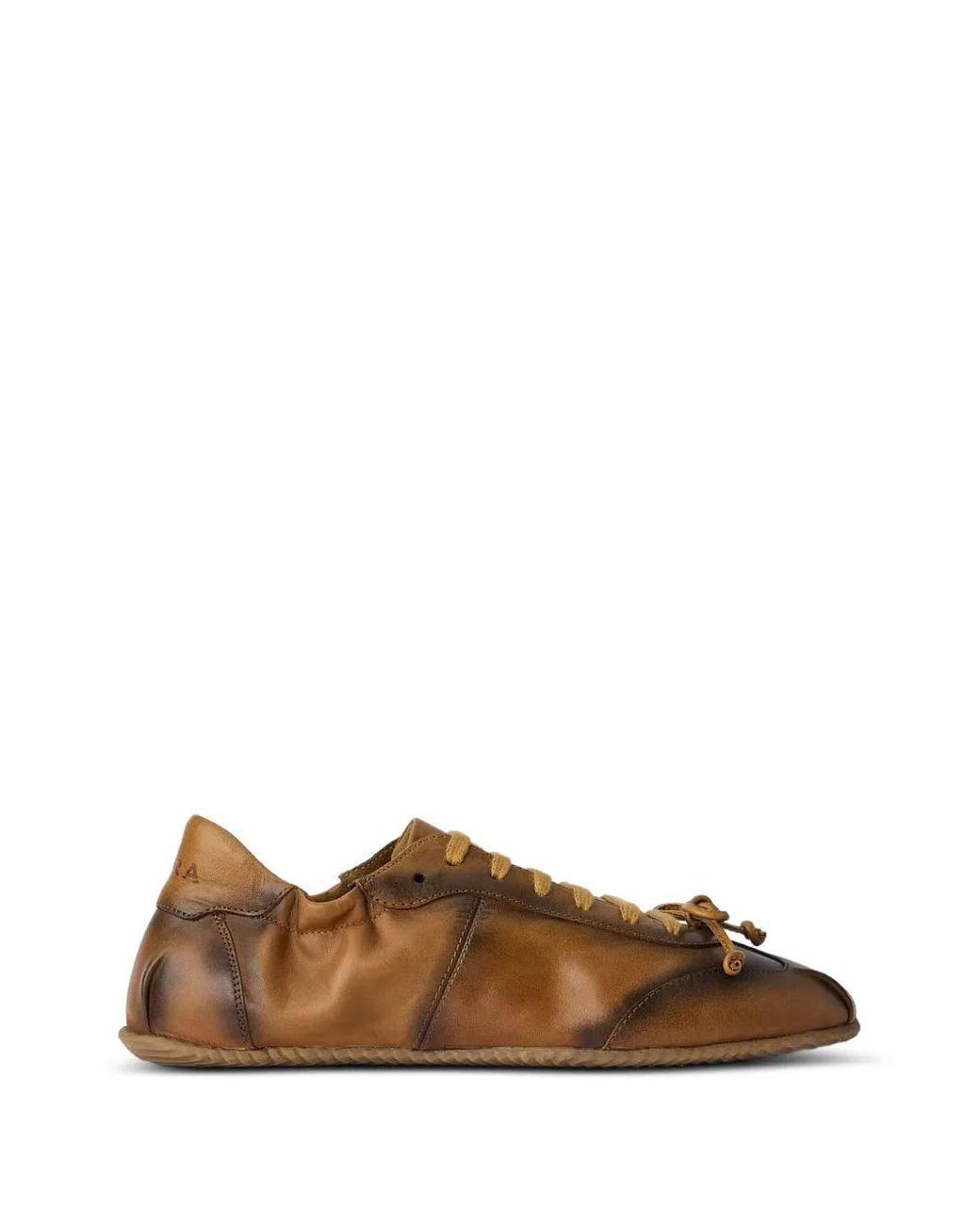 Abra Brown Lace-Up Leather Sneakers