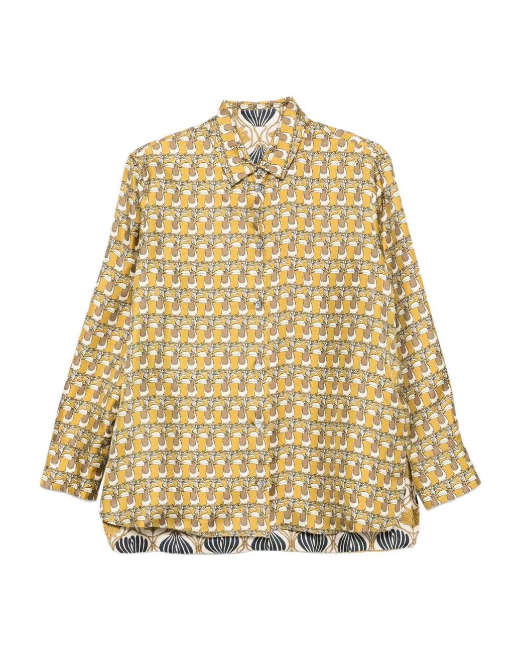 Camisa Estampada Con Botones Max Mara de color Natural