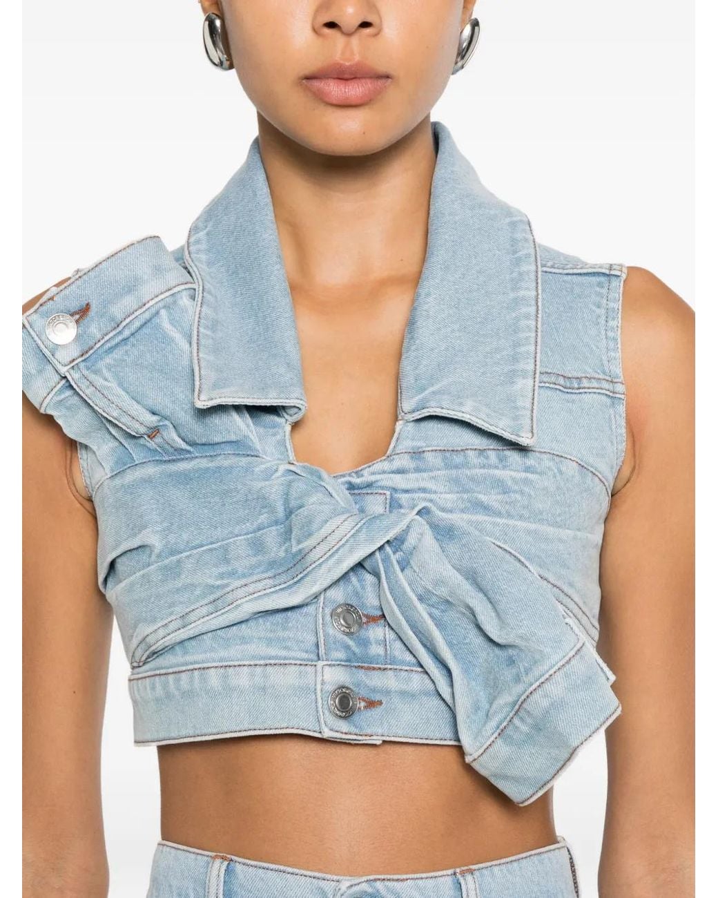 Viktor & Rolf Blue Tie-Detail Vest