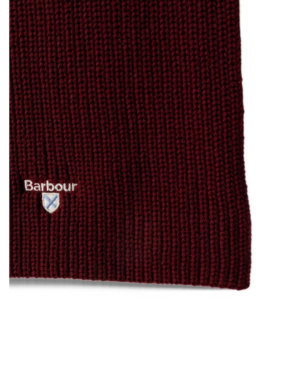 Barbour Red Cascade Beanie And Scarf Gift Set for men