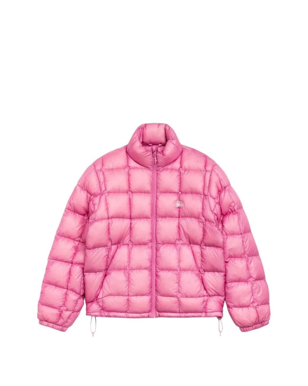 Stussy Pink Logo-Print Puffer Jacket