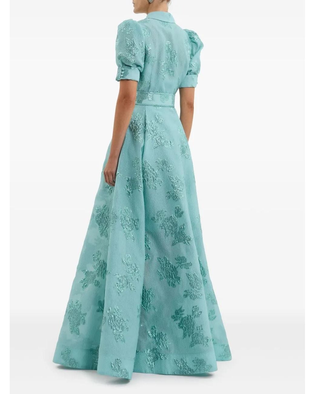 Rebecca Vallance Blue Benette Short Sleeve Gown