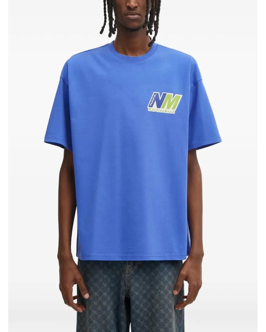 Napapijri Blue X Martine Rose Logo-Print T-Shirt for men
