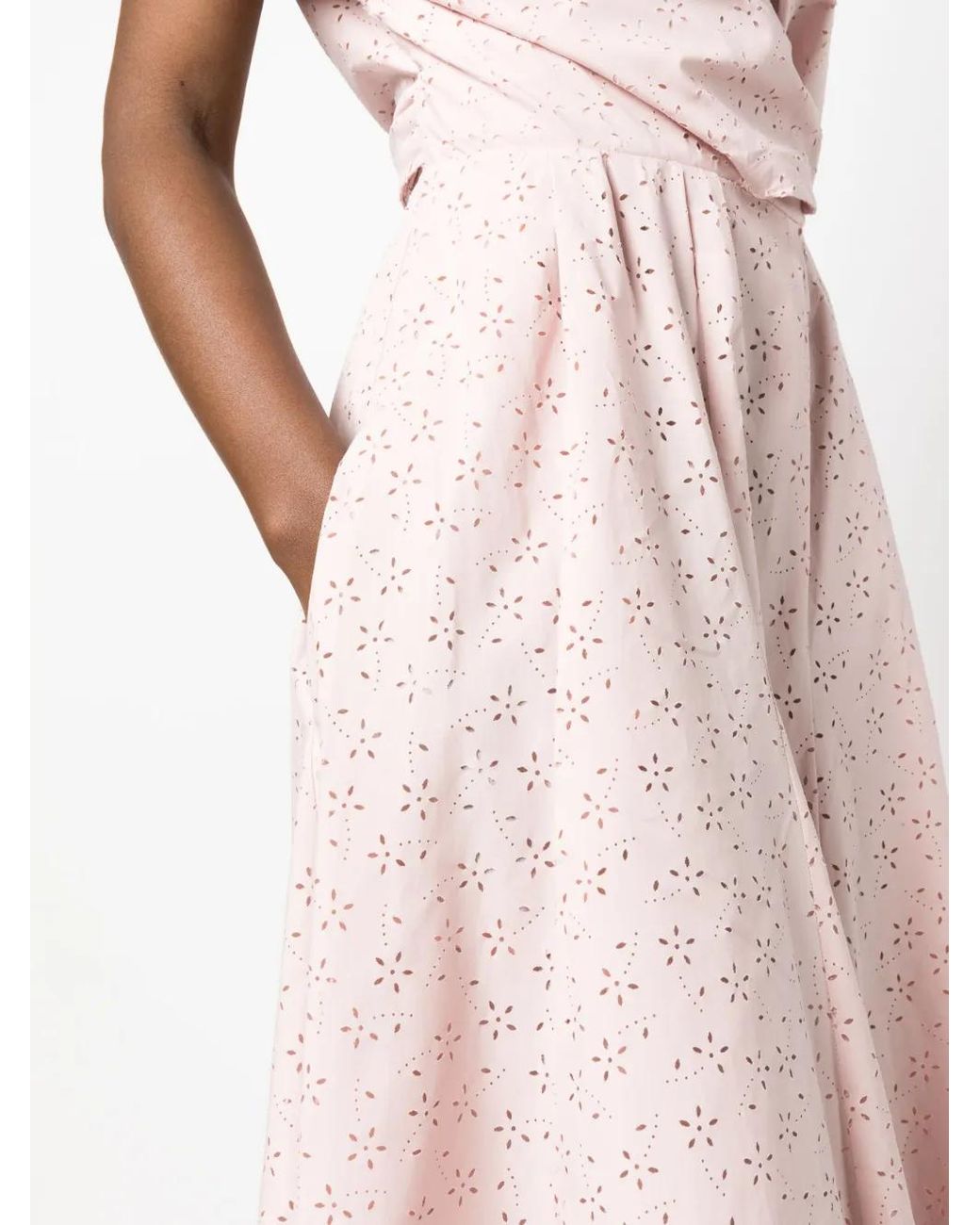 Philosophy Di Lorenzo Serafini Pink Broderie-Anglaise Long Dress