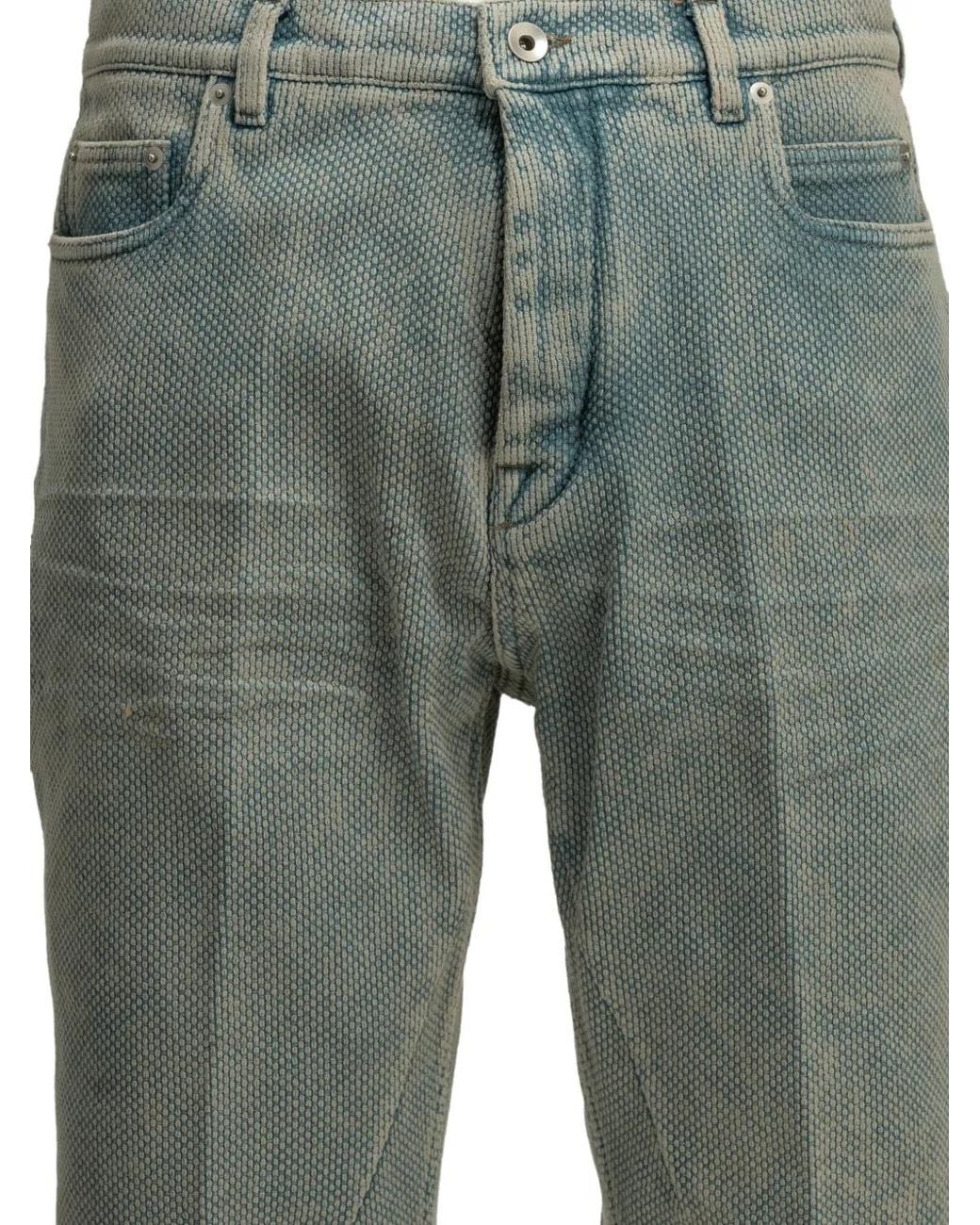 Rick Owens Green Bolan Cutoffs Jeans for men