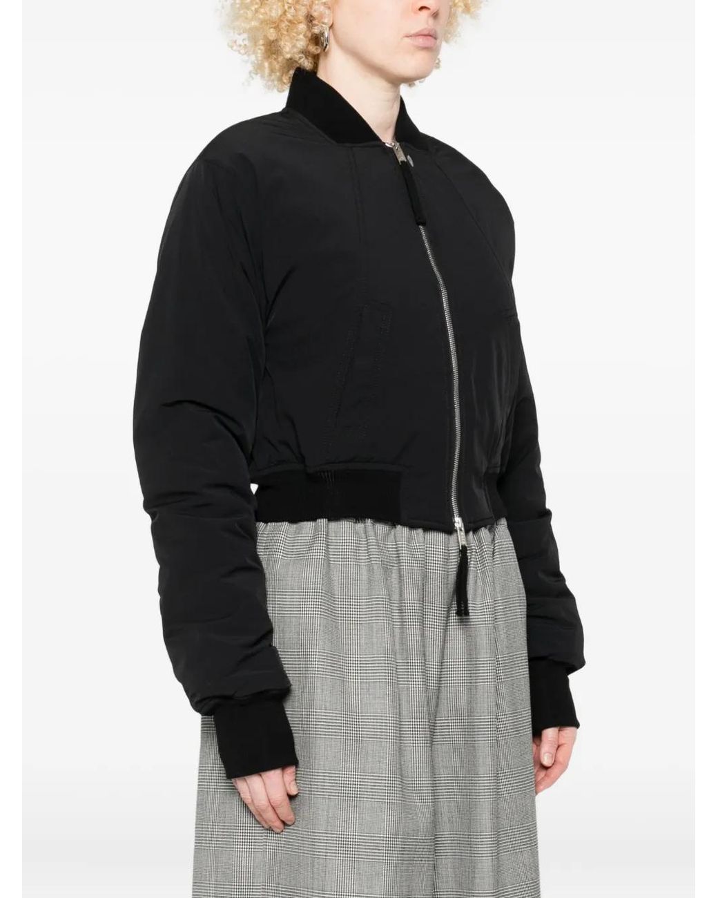 Thom Krom Black Long-Sleeve Bomber Jacket