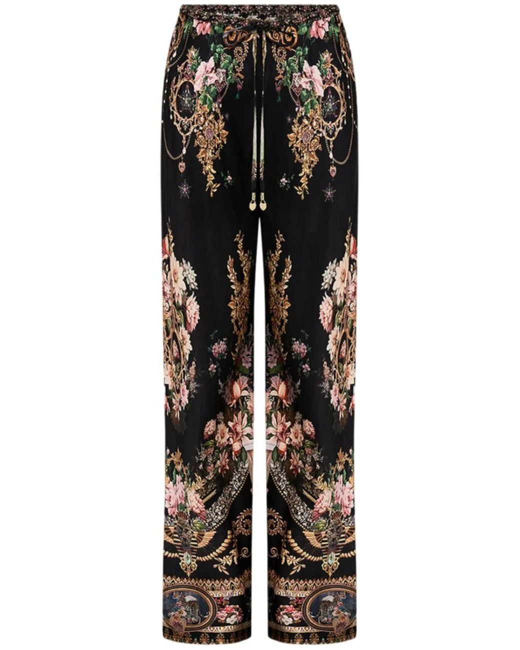 Camilla Black Graphic-Print Trousers