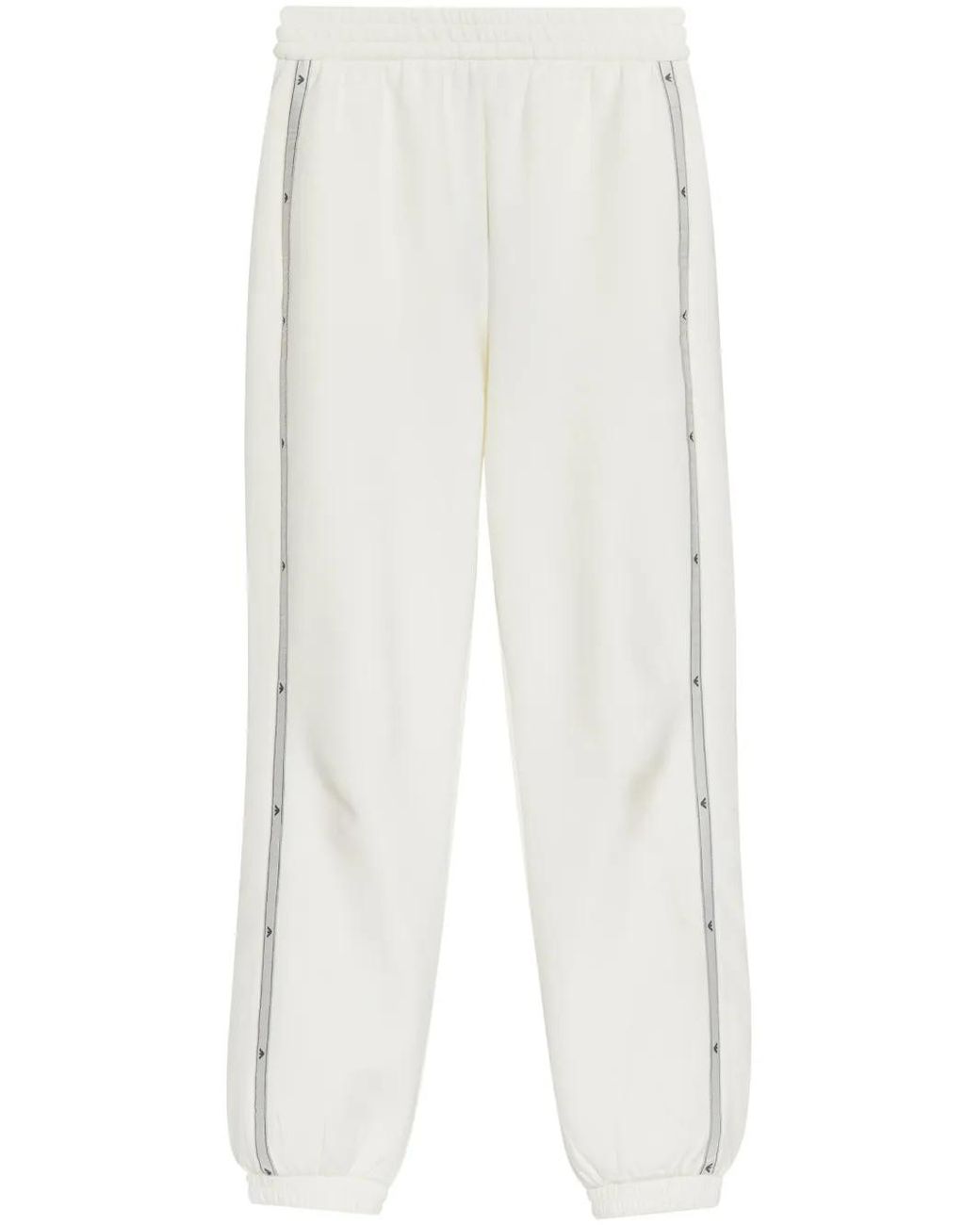 Emporio Armani White Logo-Detailed Stretch-Cotton Track Pants