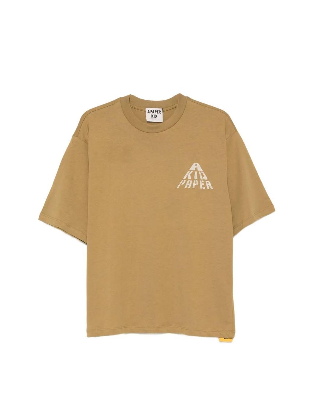 A PAPER KID Natural Logo-Print Cotton T-Shirt for men
