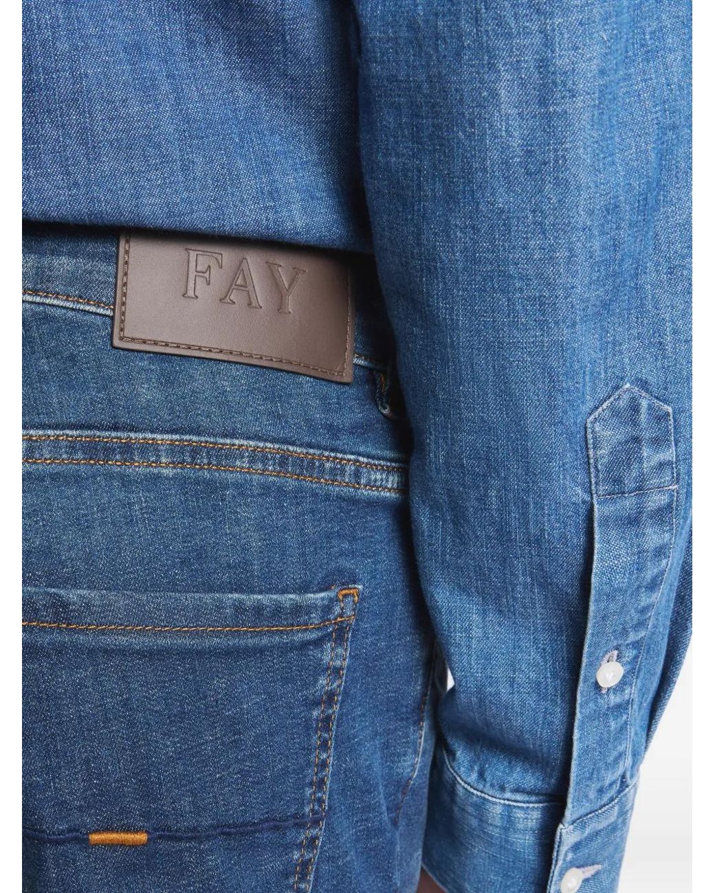 Fay Blue Five-Pocket Trousers for men