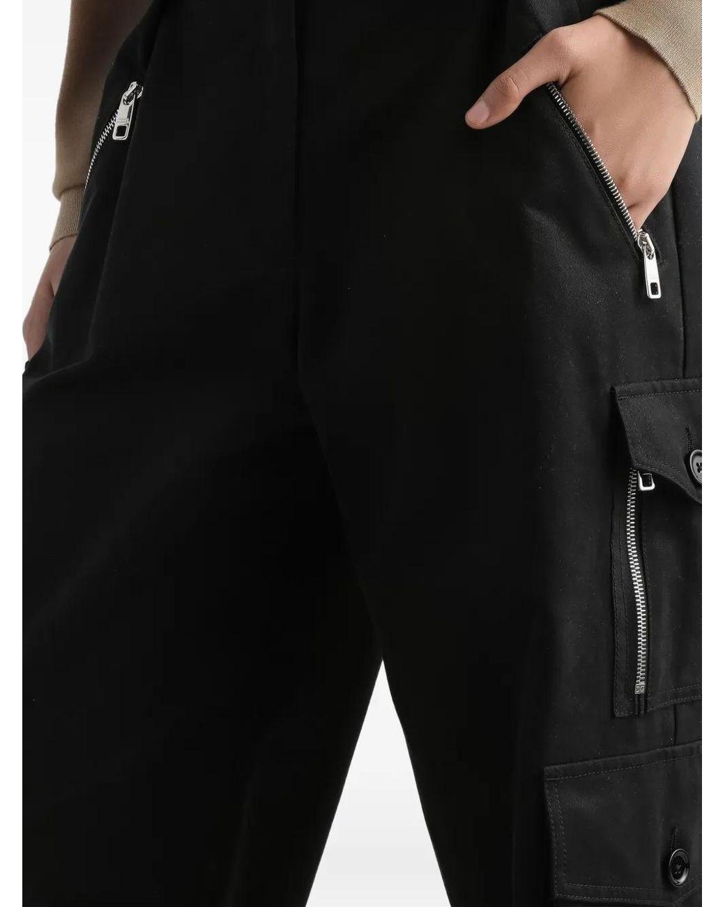 Dolce & Gabbana Black Zip-Pocket Cargo Trousers