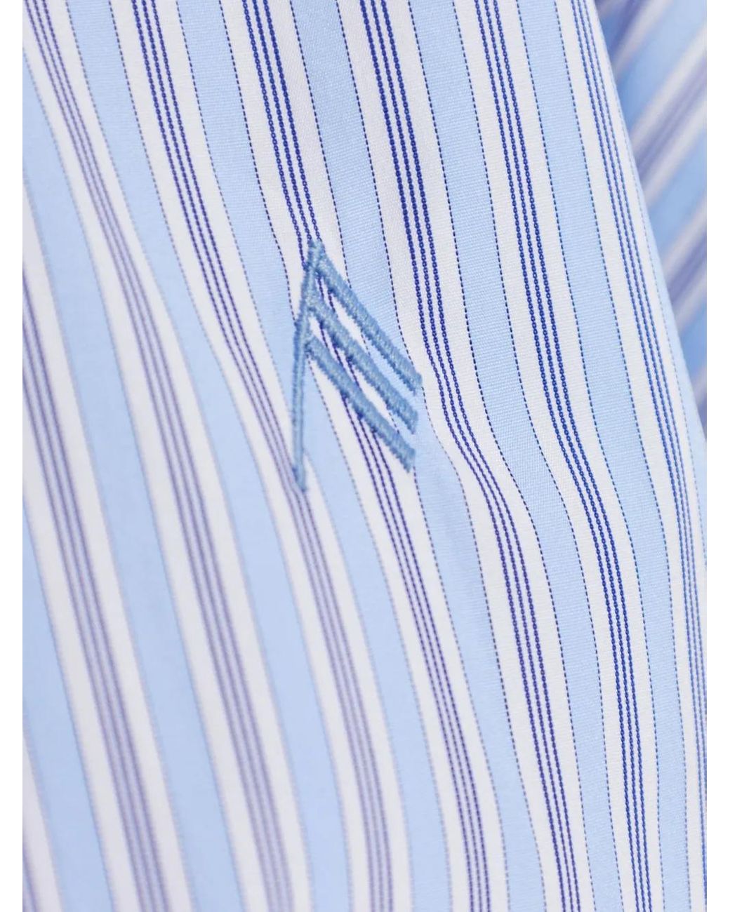 The Attico Blue Striped Embroidered Shirt