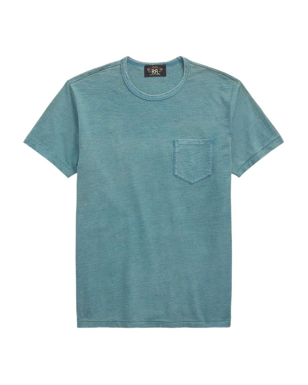 RRL Blue Slub-Texture T-Shirt for men