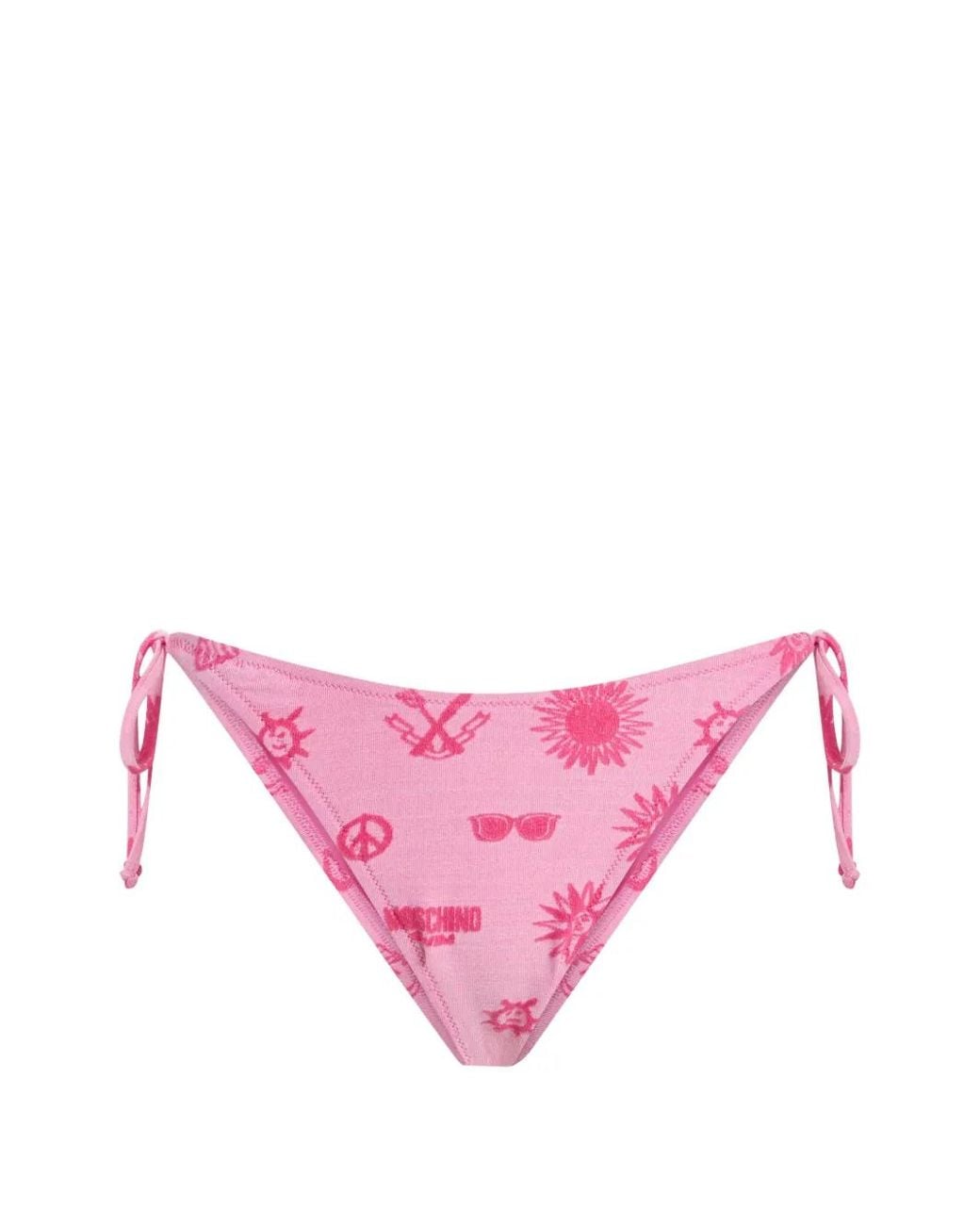 Moschino Pink Terry Cloth Swim Briefs With Ties
