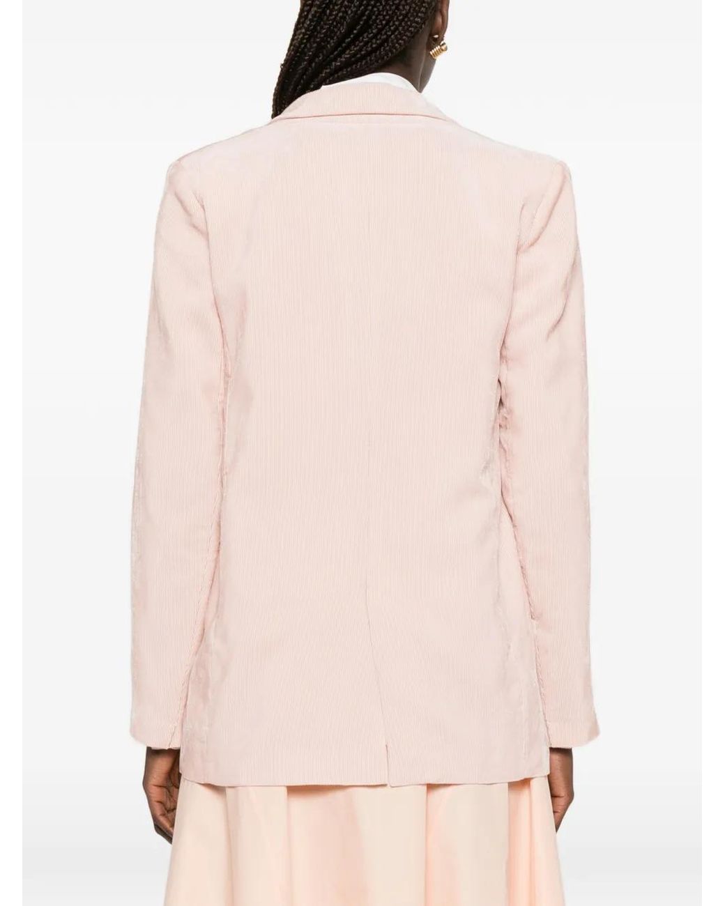 Forte_forte Pink Corduroy Notch-Lapel Jacket
