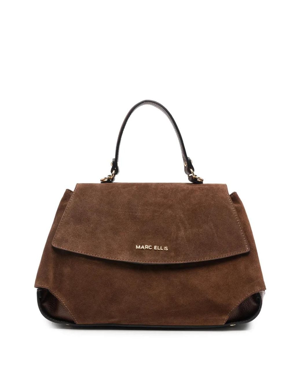 Marc Ellis Brown Spency L Suede-Panelled Shoulder Bag