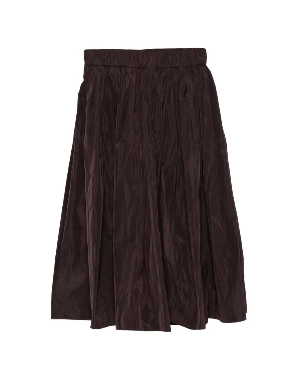 Susanne Bommer Brown Pleated Taffeta Skirt