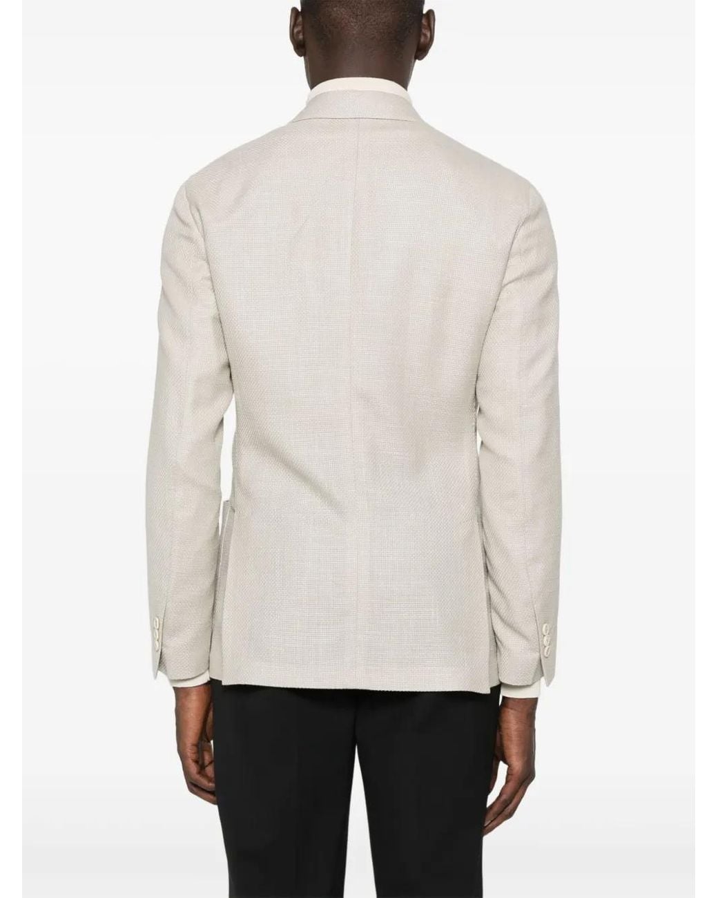Lardini White Patch Pocket Two Button Jacket for men