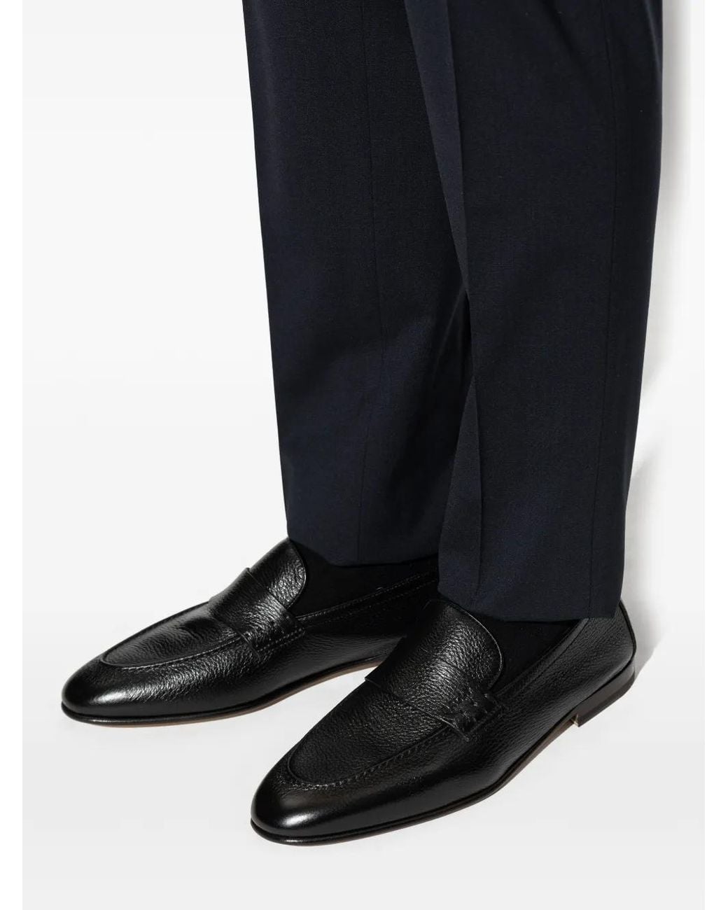 Bally Black Elios Grainy-Leather Loafers for men
