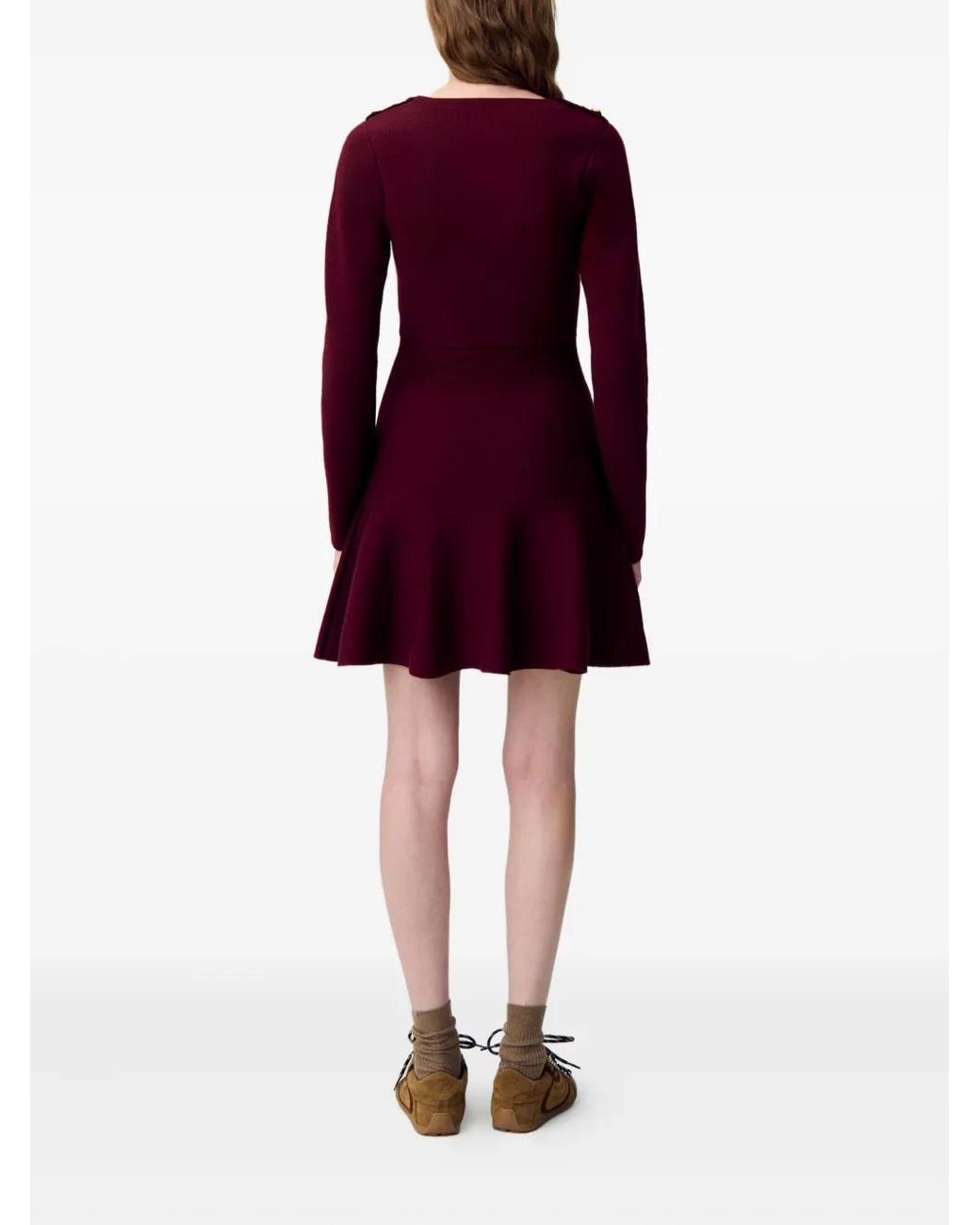 Claudie Pierlot Gebreide Flared Jurk Met Knoopdetail