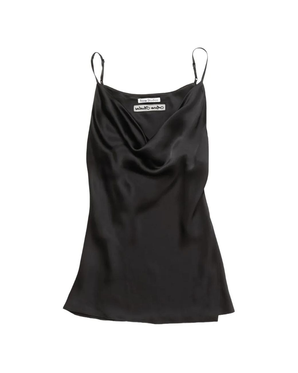 Acne Black Débardeur À Fini Satiné