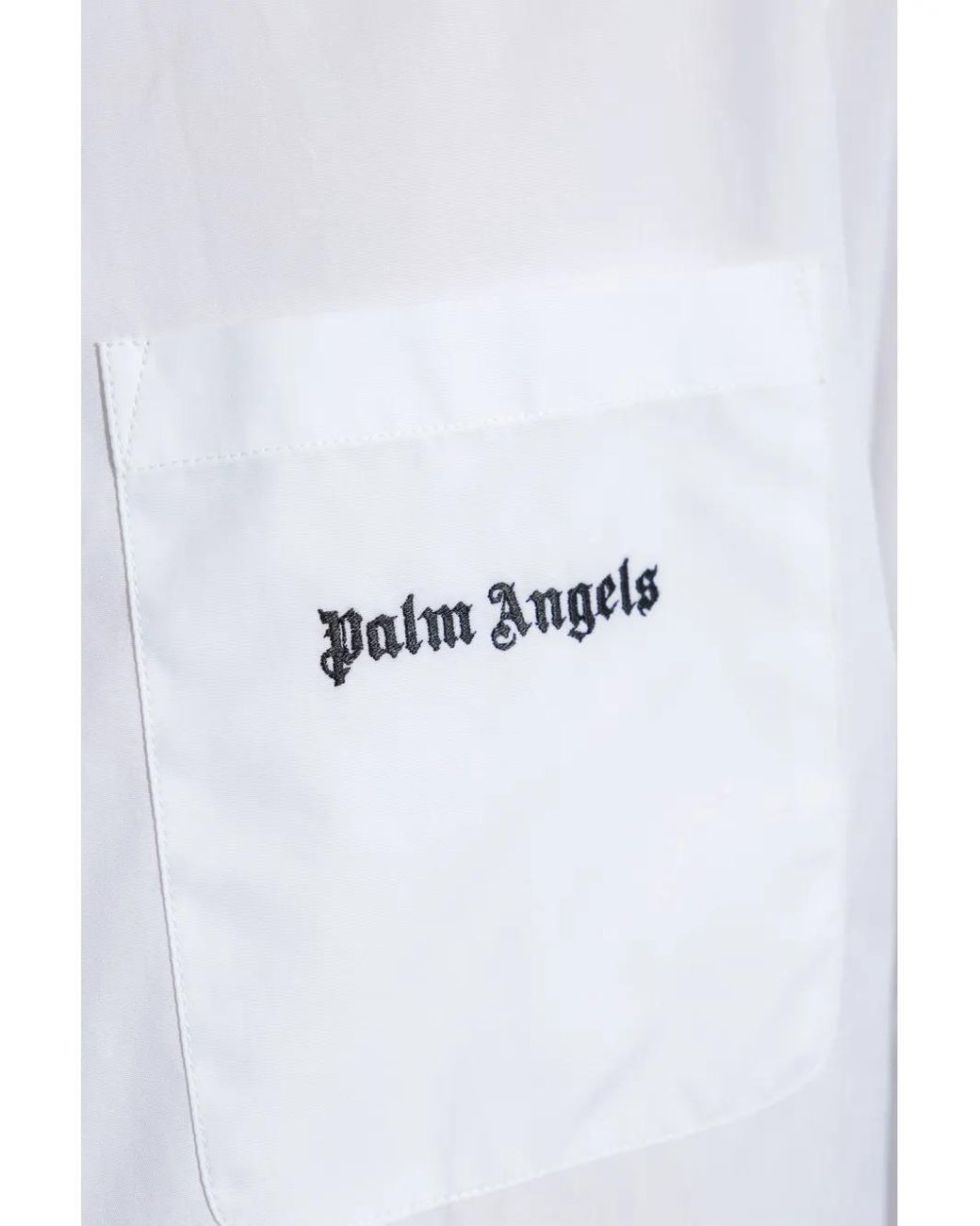 Palm Angels White Logo-Embroidered Shirt for men