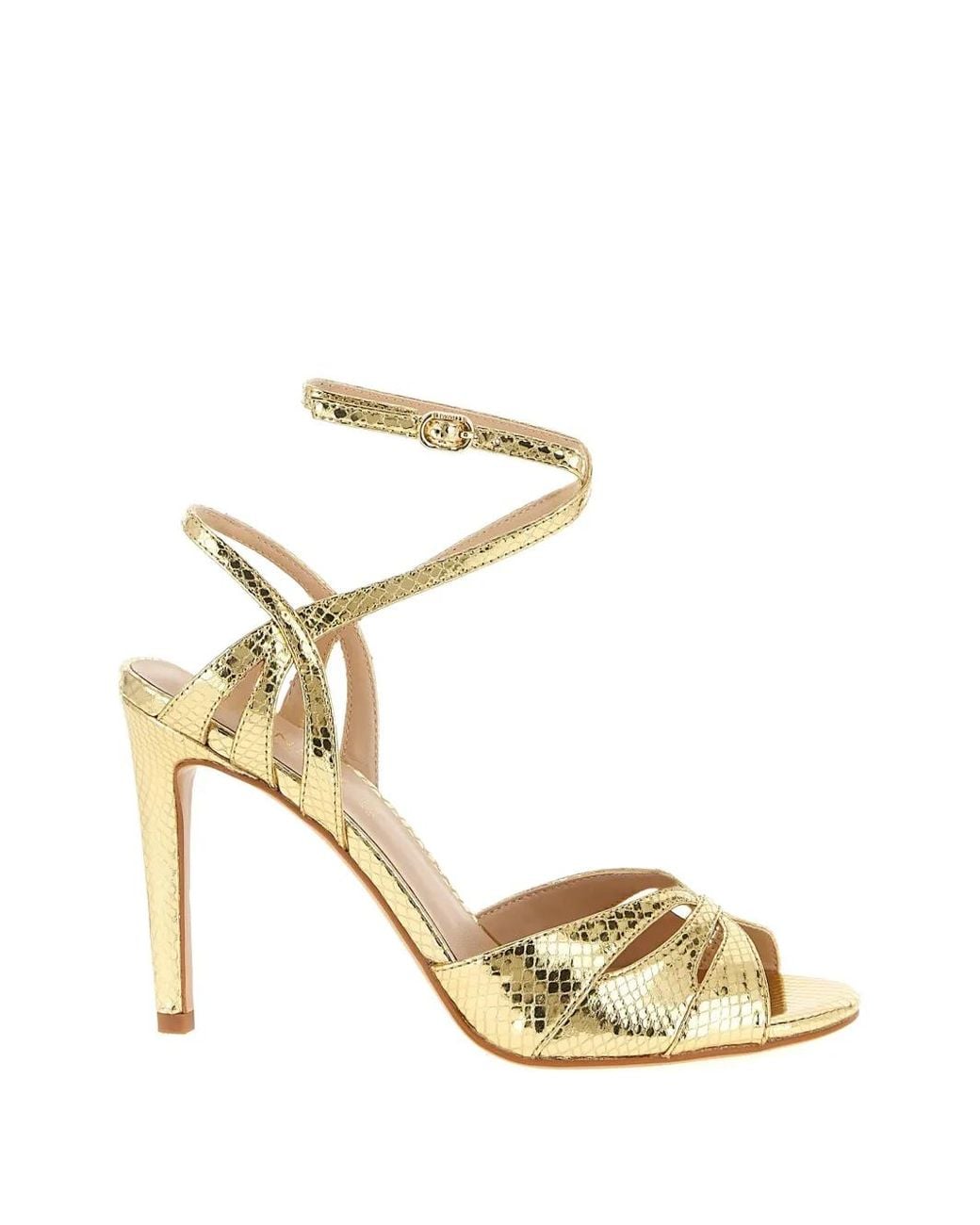 Twinset Metallic Snake-Print Sandals