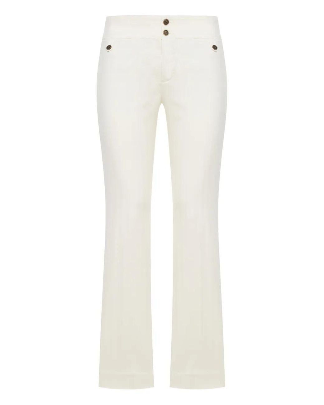 Etro White Button-Detail Trousers
