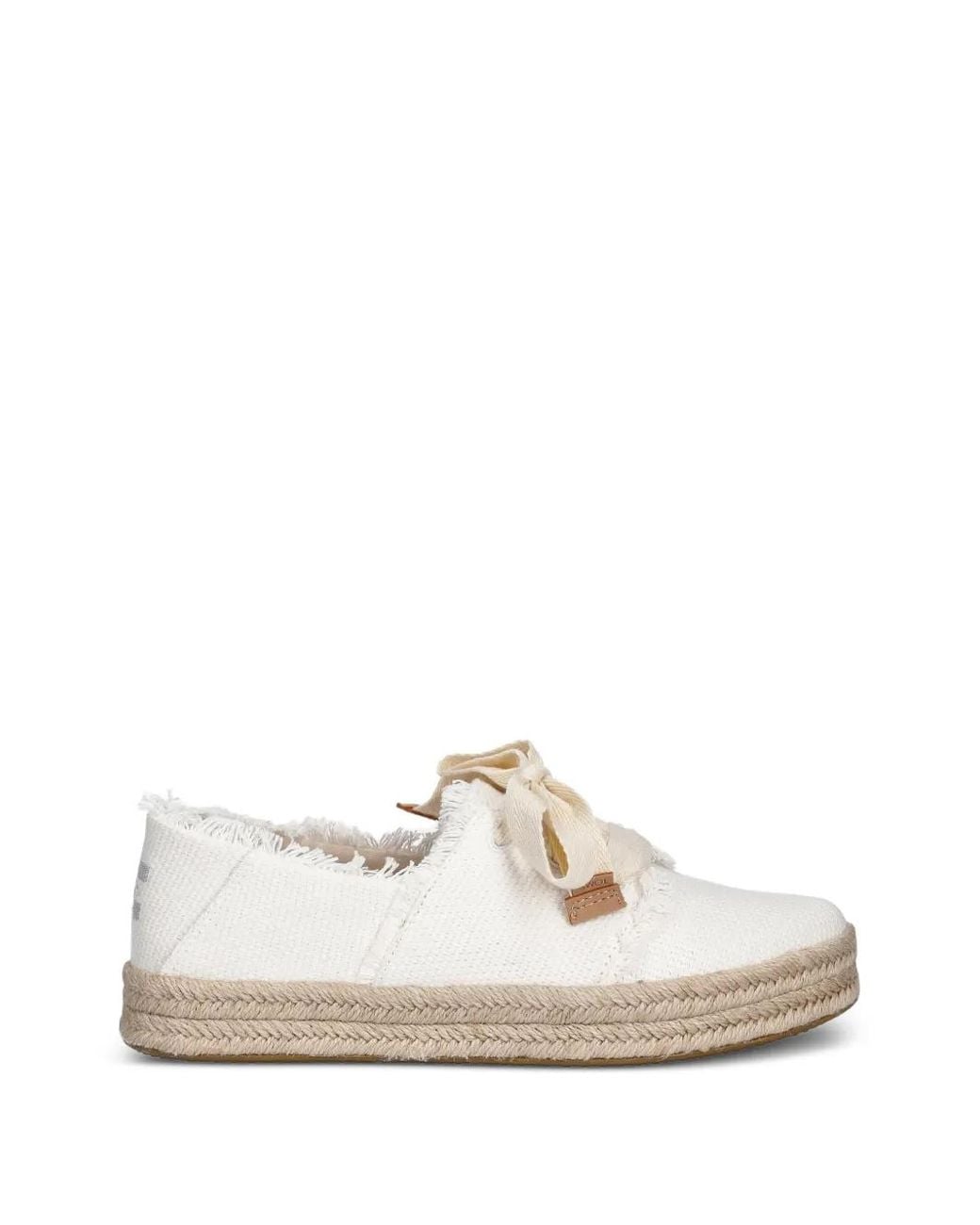 TOMS White Carolina Frayed Espadrille Sneakers
