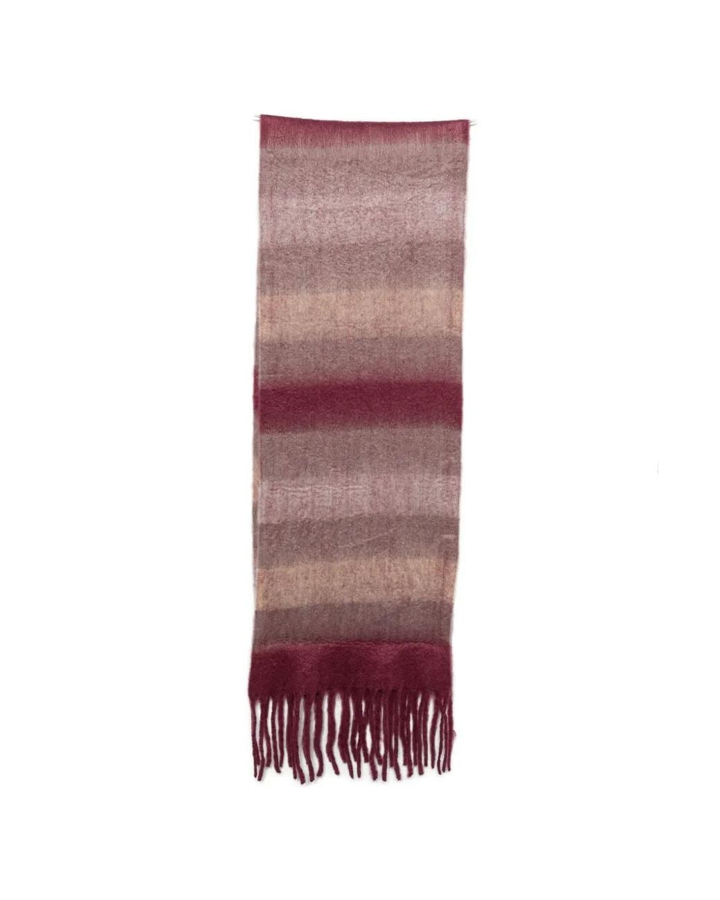 Verb to Do Purple Striped Fringed Scarf